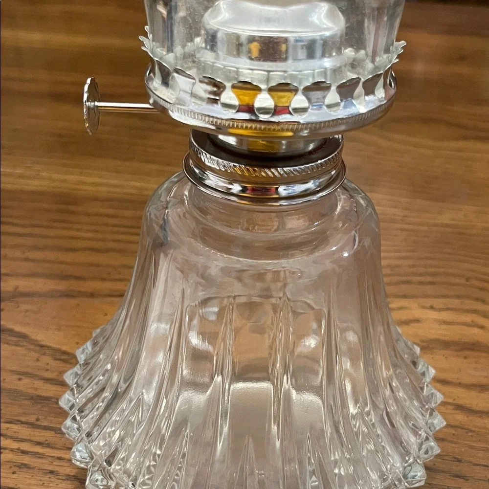 Vintage Crystal Diamond Point‎ Oil Lamp